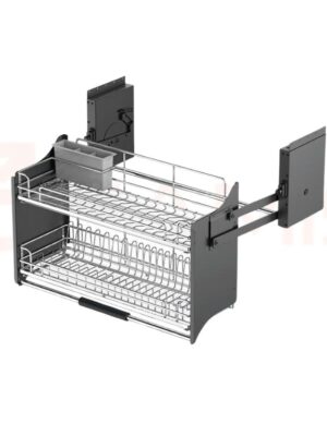 Giá bát nâng hạ màu ghi/kem sữa