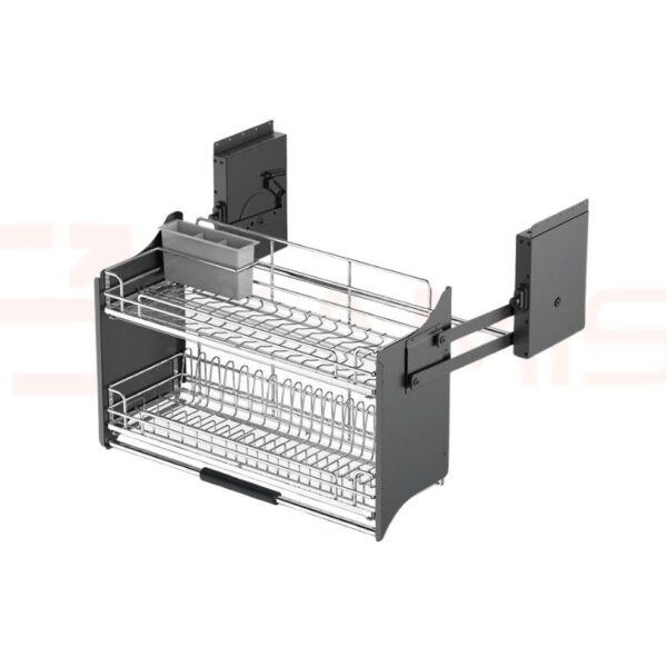Giá bát nâng hạ màu ghi/kem sữa