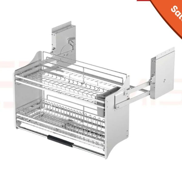 Gray lifting dish rack