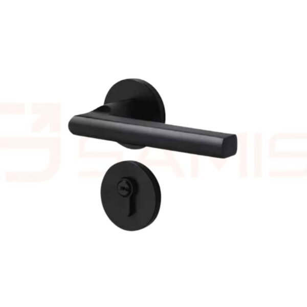 Black door handle split lock